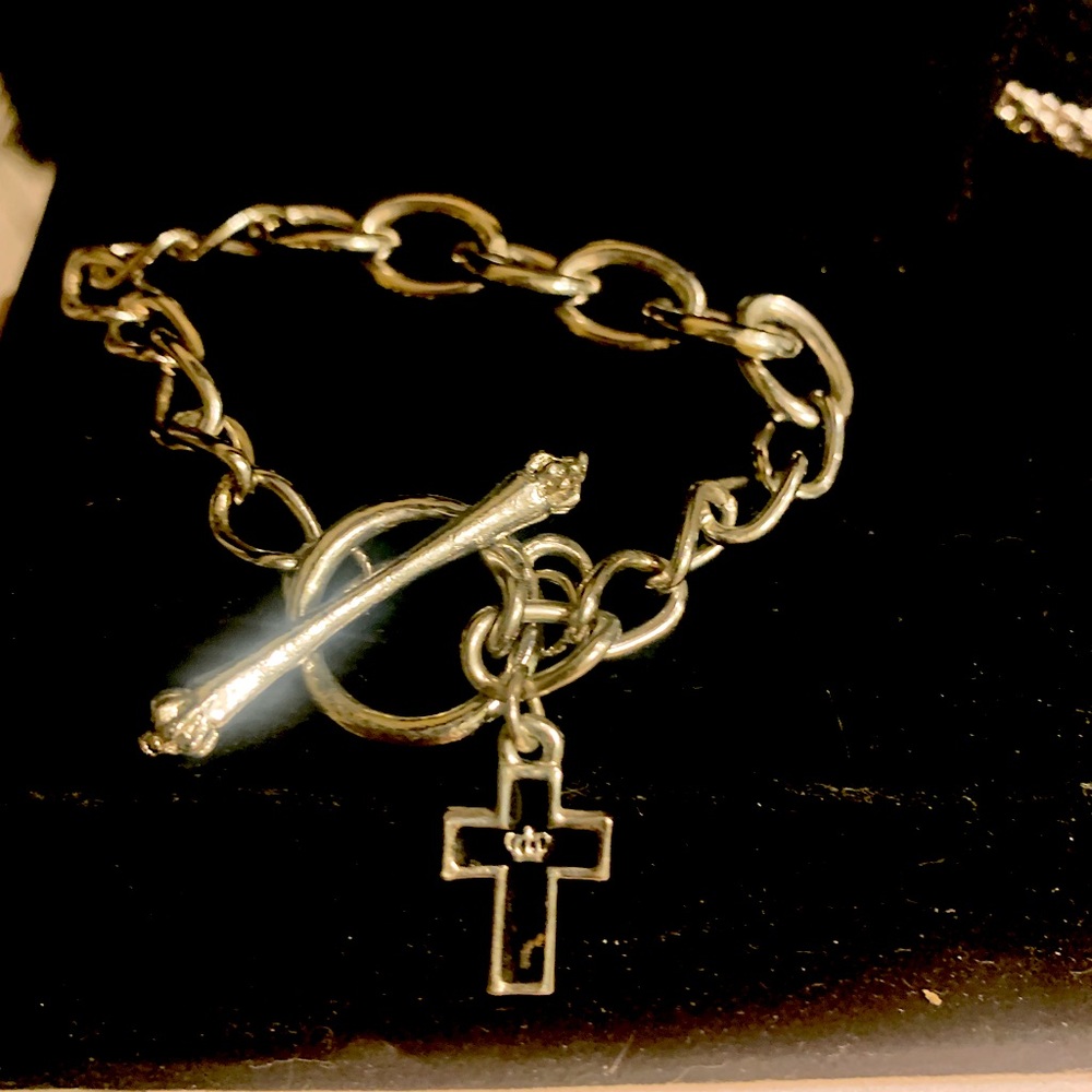 Link small cross braclet with crystal ladies